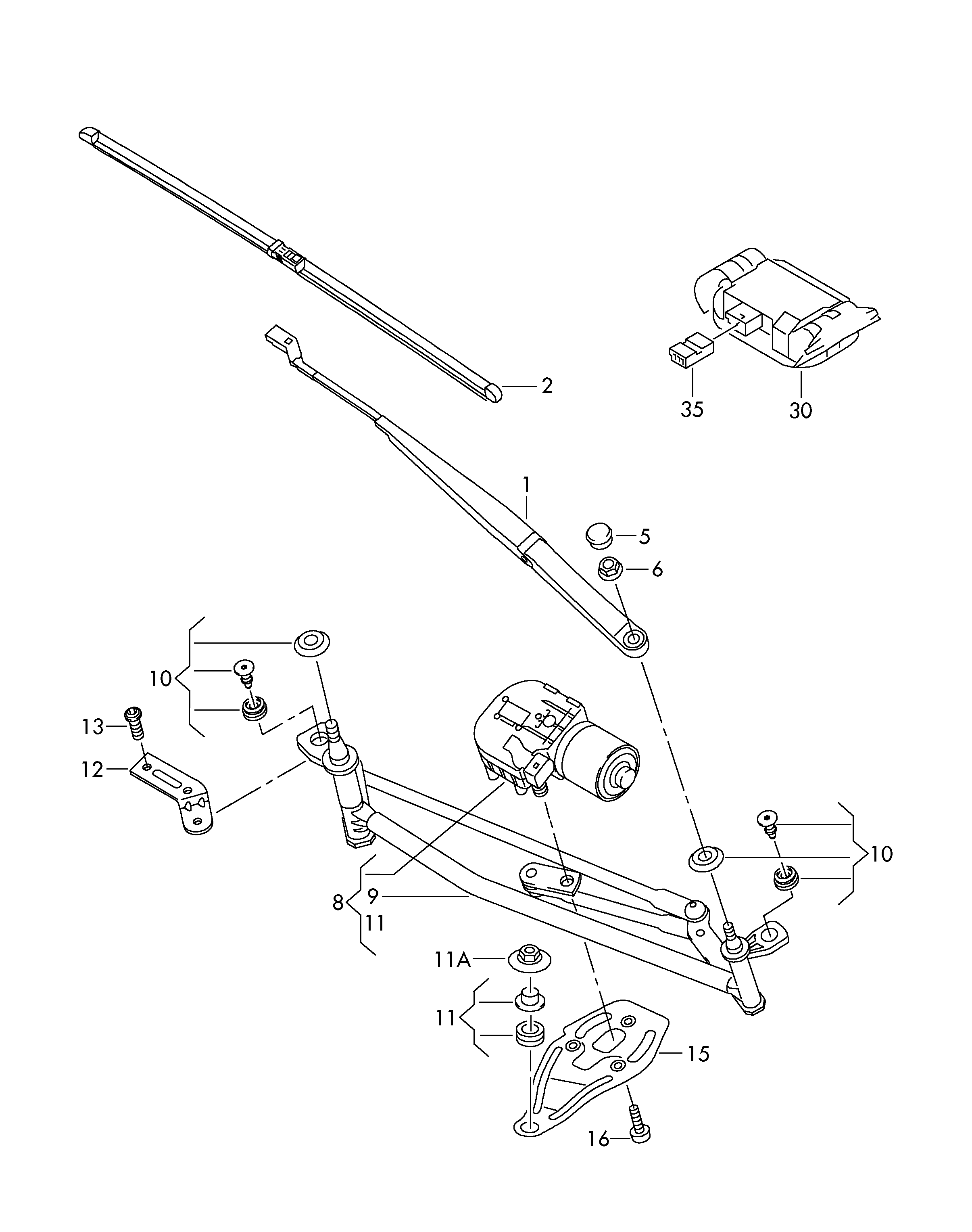 VAG 5L1 955 425 - Spazzola tergi www.autoricambit.com