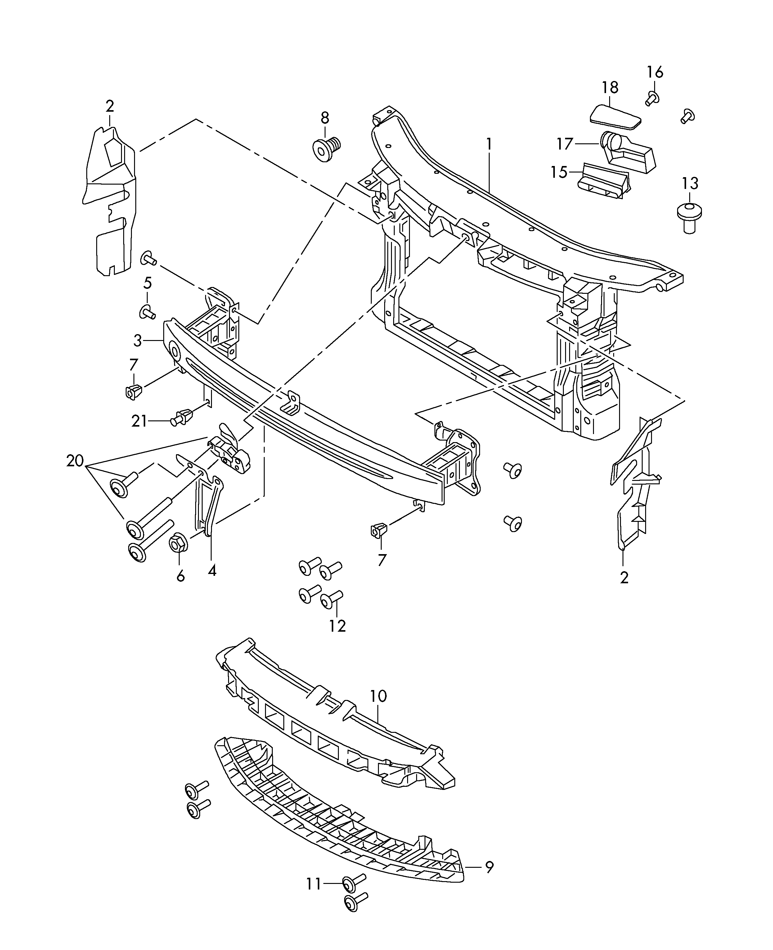 VAG 3T0805588D - Pannellatura anteriore www.autoricambit.com