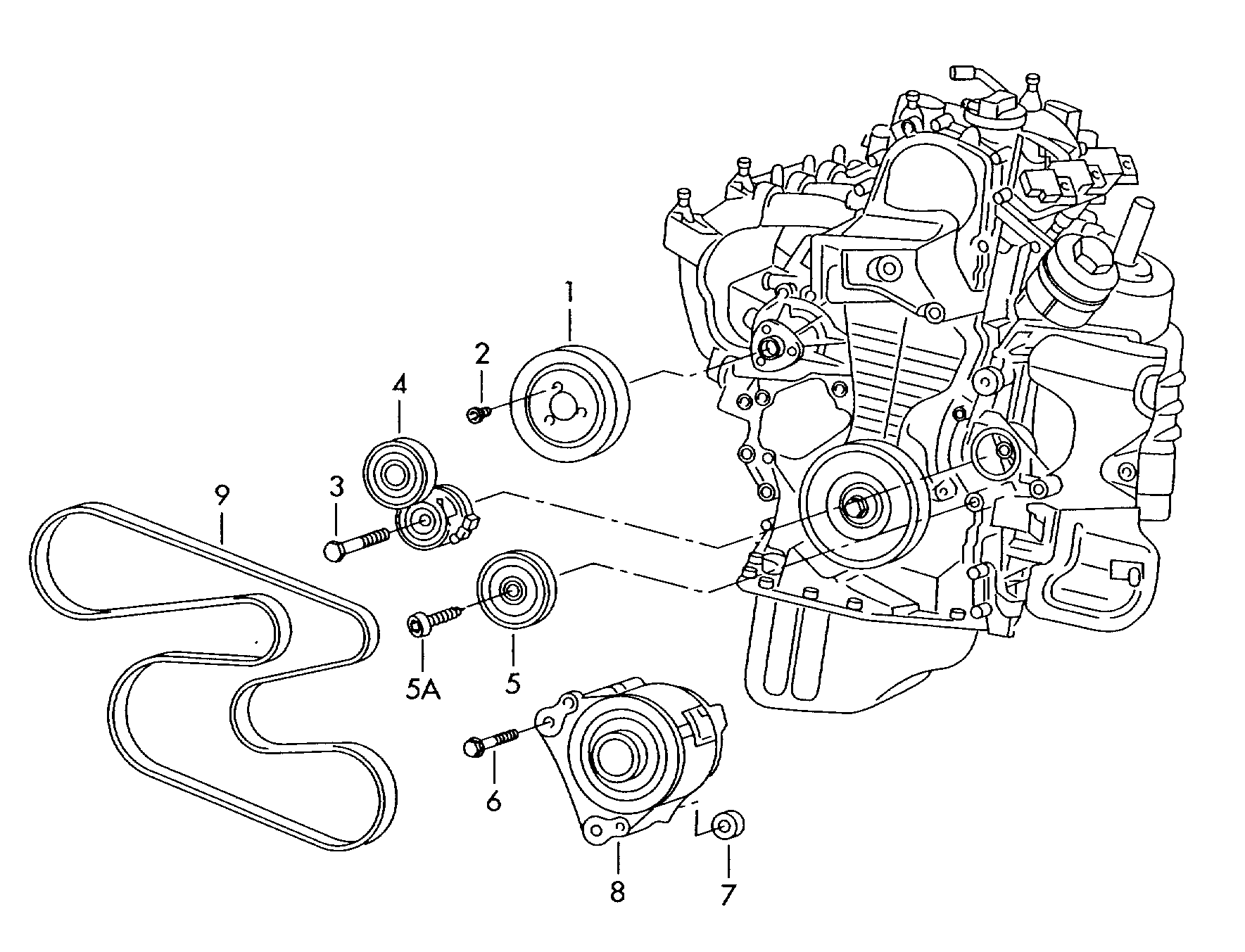 VAG 03E 903 133 A - Tendicinghia, Cinghia Poly-V www.autoricambit.com