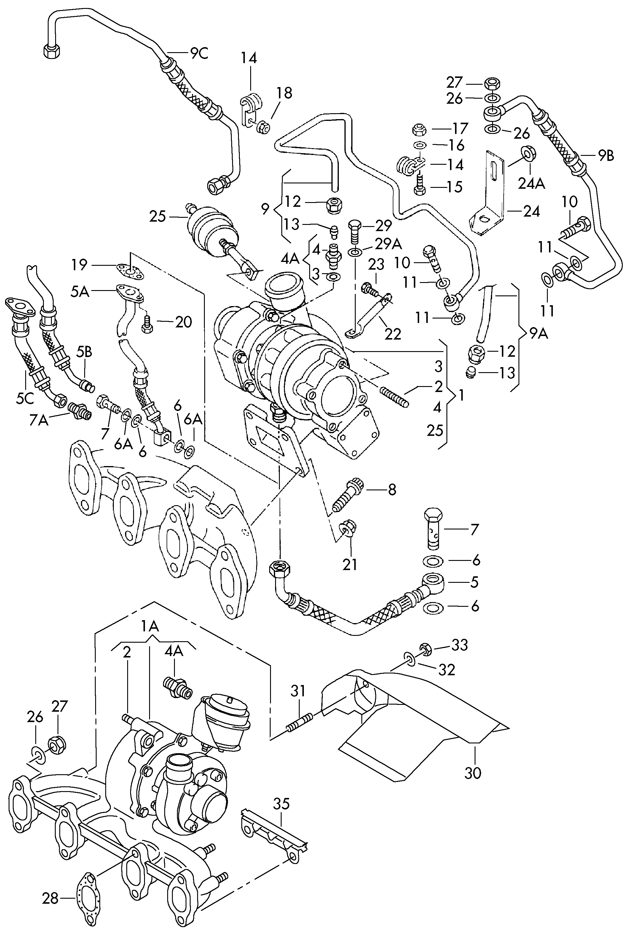 VAG 038145771H - Tubo olio, Compressore www.autoricambit.com