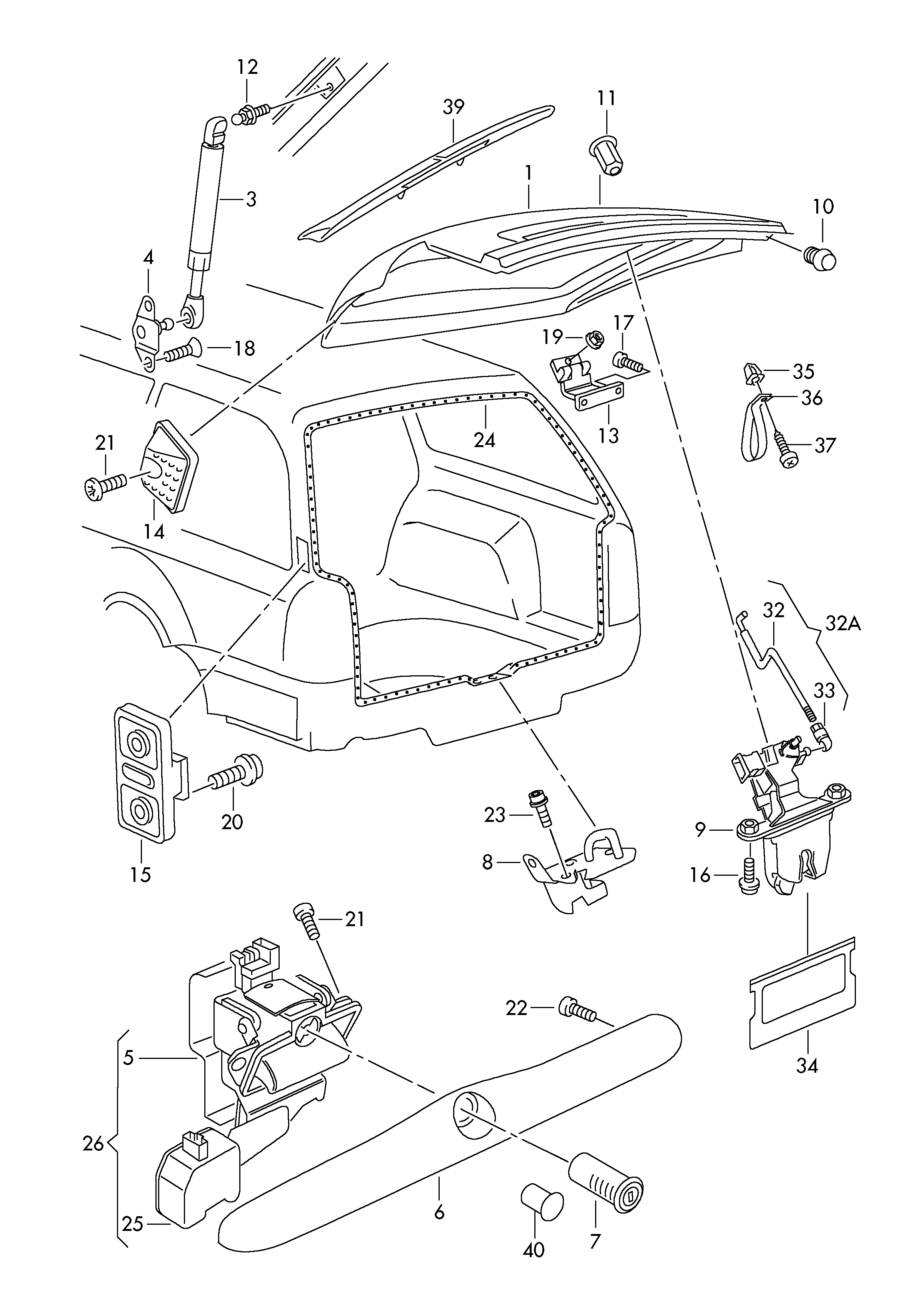 VAG 1U9 827 550B - Ammortizatore pneumatico, Cofano bagagli /vano carico www.autoricambit.com