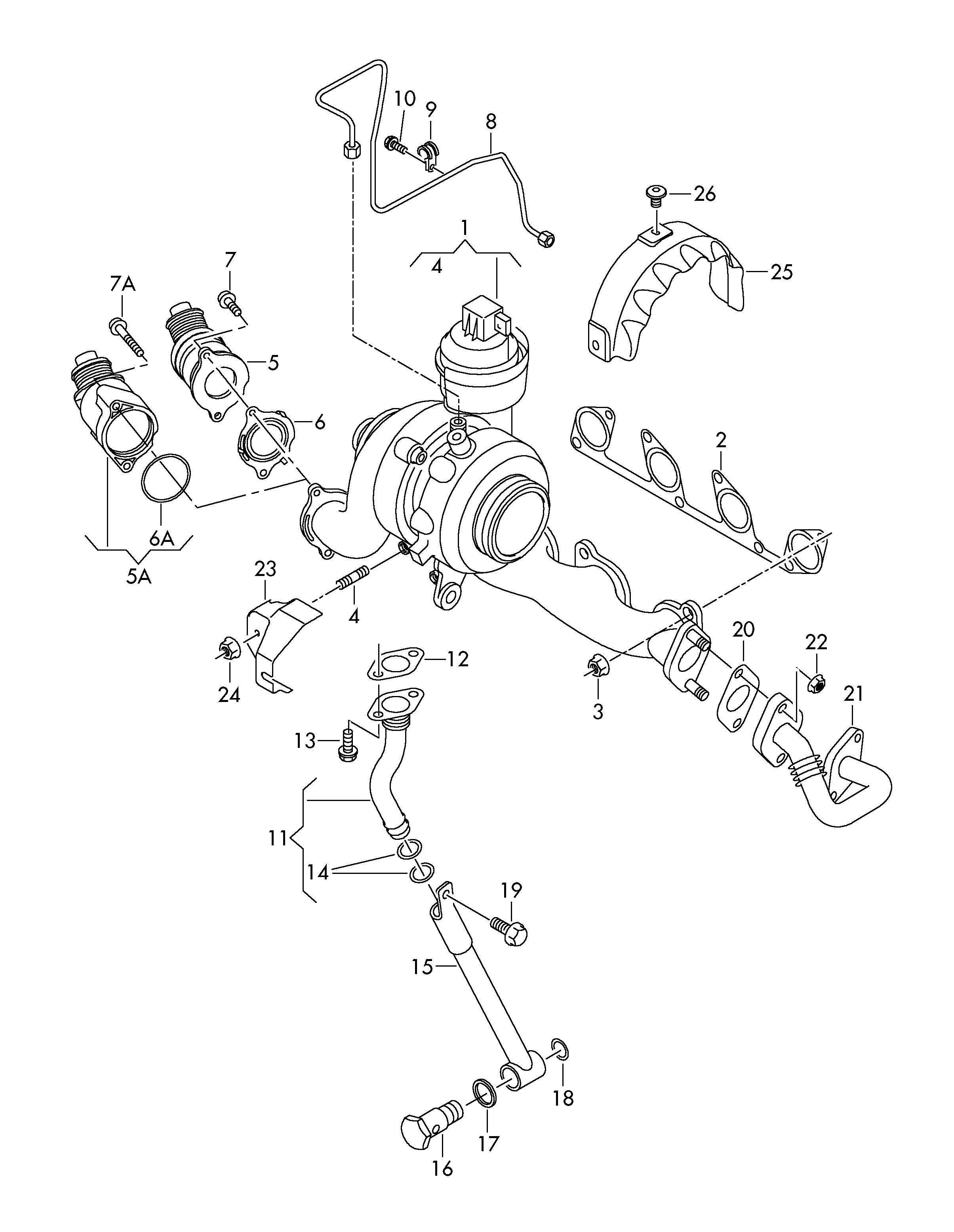 VAG 03L145771B - Tubo olio, Compressore www.autoricambit.com