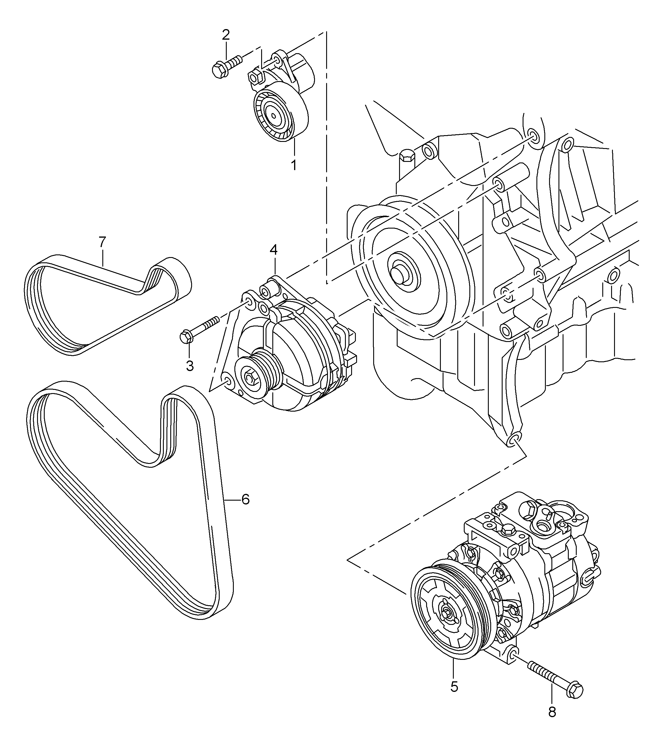 VAG 04E 145 299 L - Tendicinghia, Cinghia Poly-V www.autoricambit.com