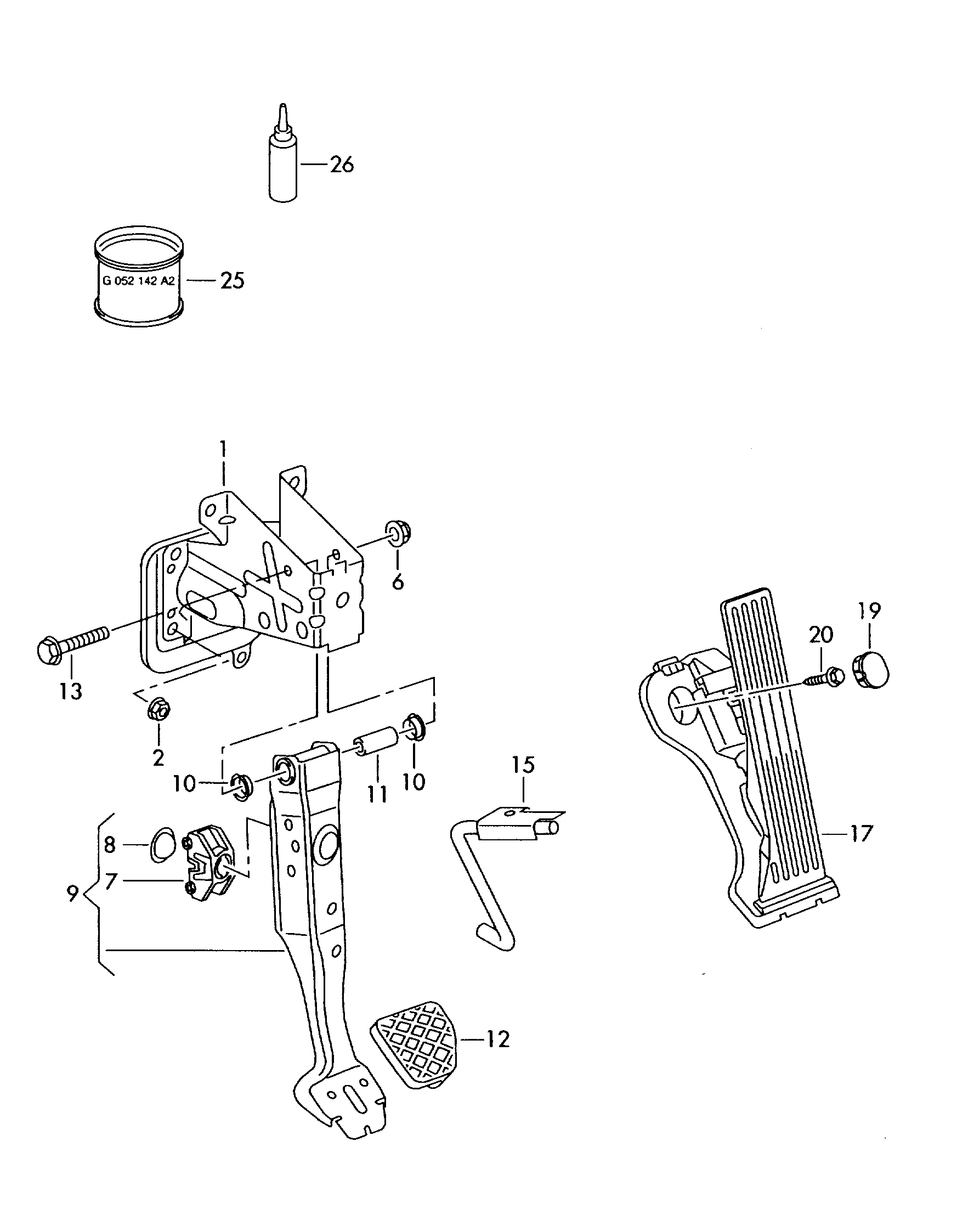 VAG 1K1721503AB - Sensore, Posizionamento pedale acceleratore www.autoricambit.com