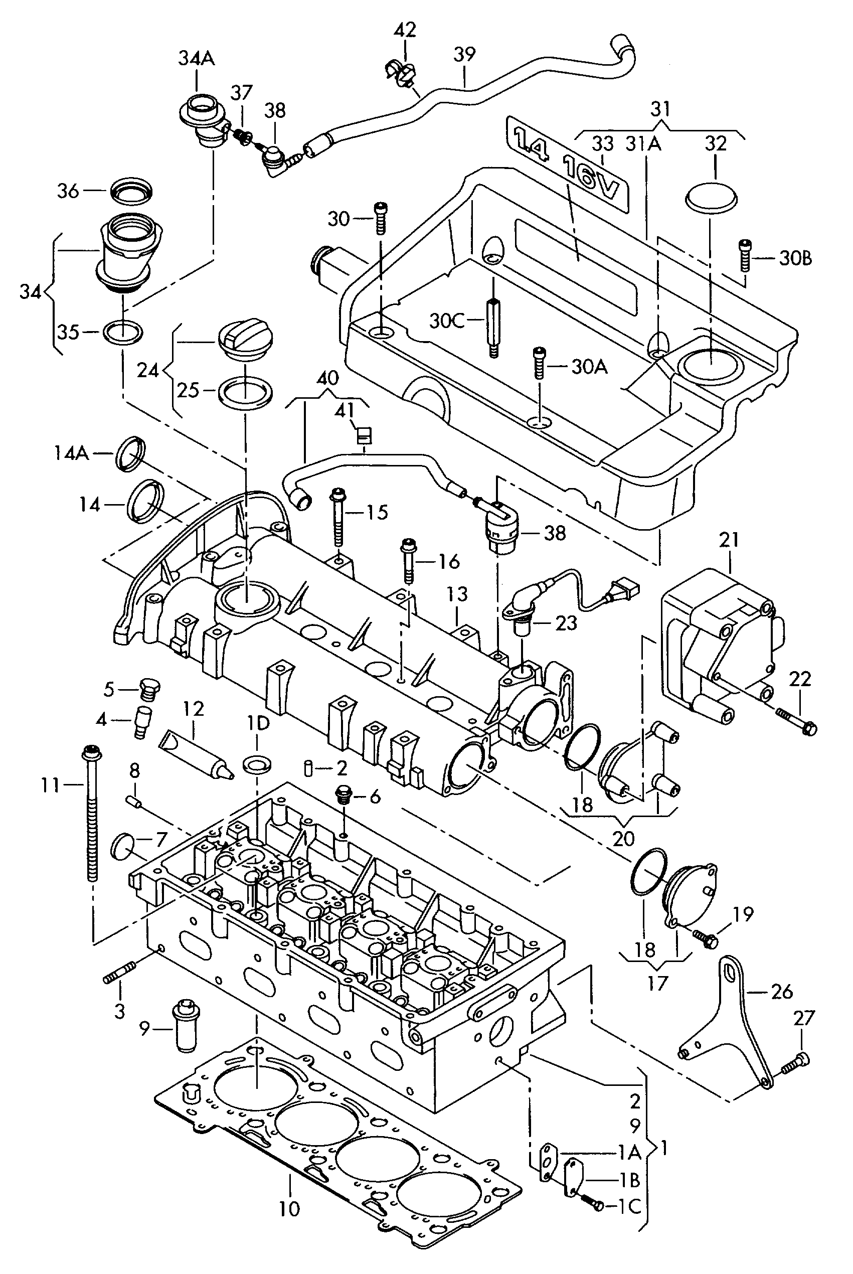 VAG 036103384B - Kit bulloni testata www.autoricambit.com