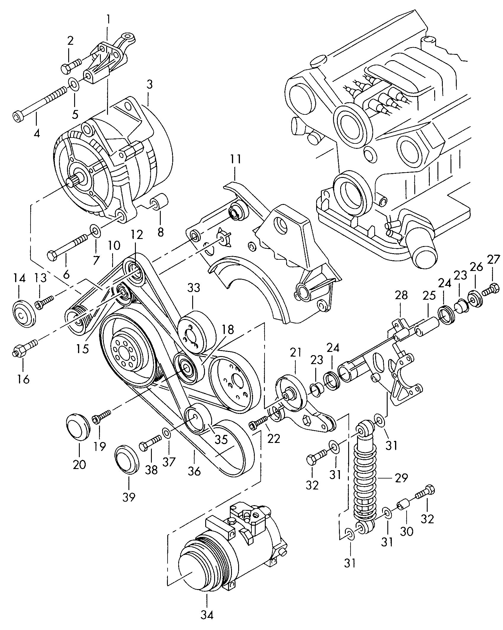 Mercedes-Benz 059903341E - Galoppino/Guidacinghia, Cinghia Poly-V www.autoricambit.com