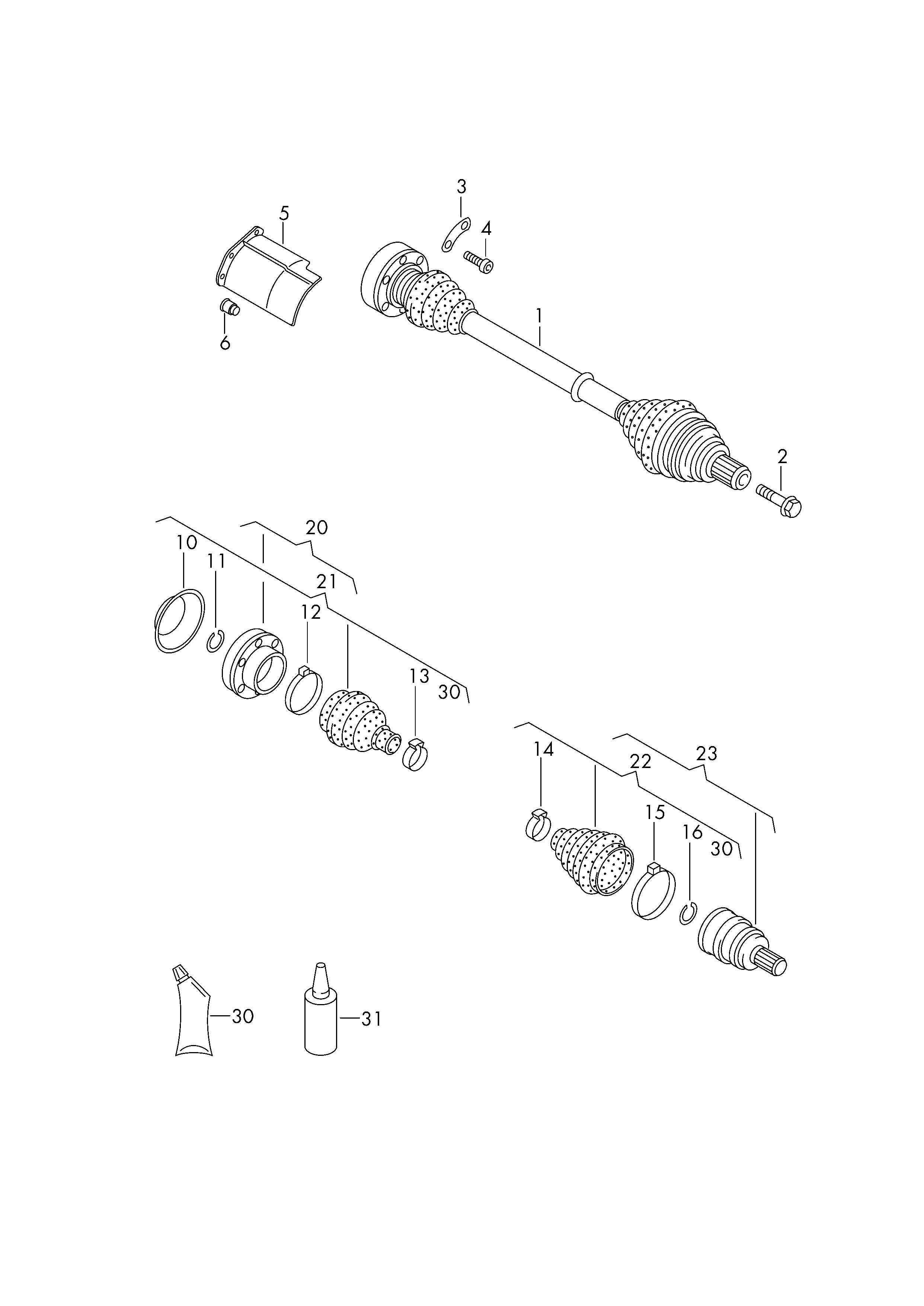 VAG 1K0 498 203 D - Cuffia, Semiasse www.autoricambit.com