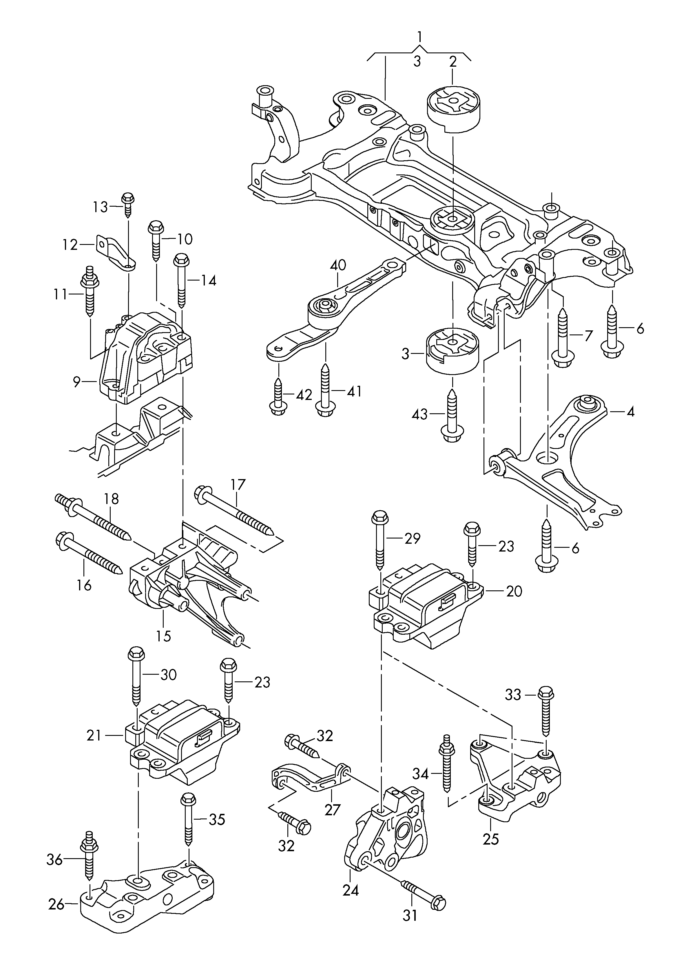 VAG 1K0199262CB - Sospensione, Motore www.autoricambit.com