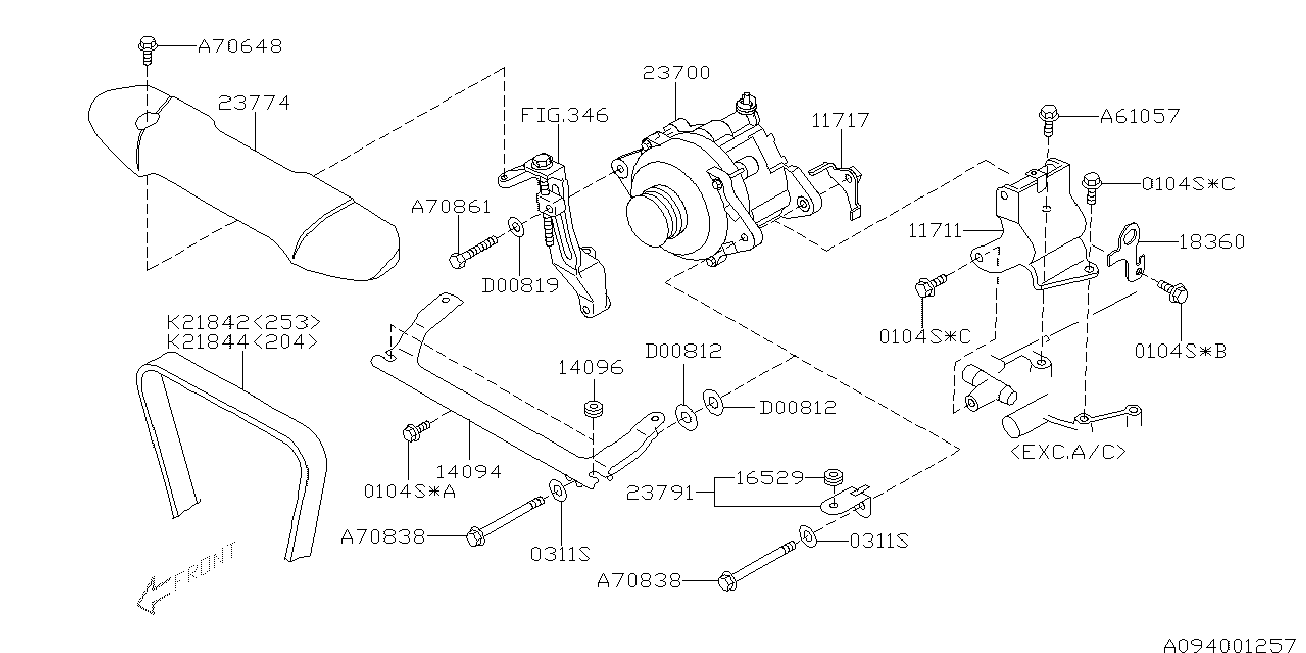 Subaru 10130-AA020 - Cinghia Poly-V www.autoricambit.com