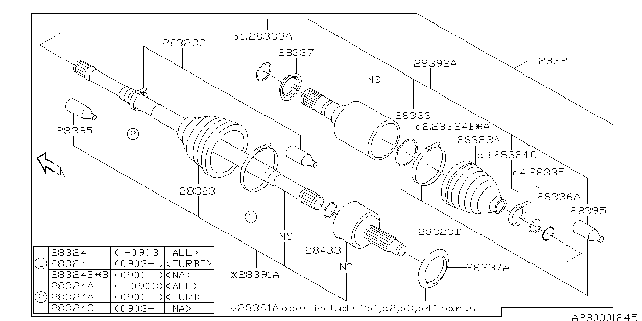 Subaru 28392-SC000 - Kit giunti, Semiasse www.autoricambit.com