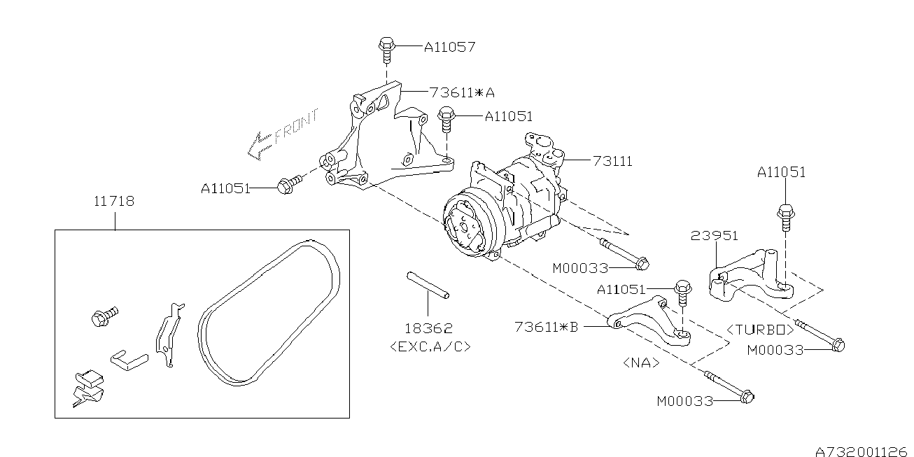 Subaru 11718 AA082 - Cinghia Poly-V www.autoricambit.com