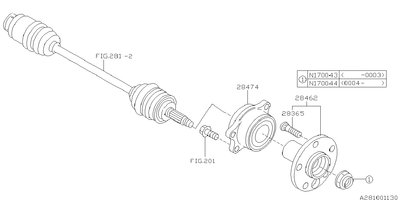 Subaru 28474 AE000 - Kit cuscinetto ruota www.autoricambit.com