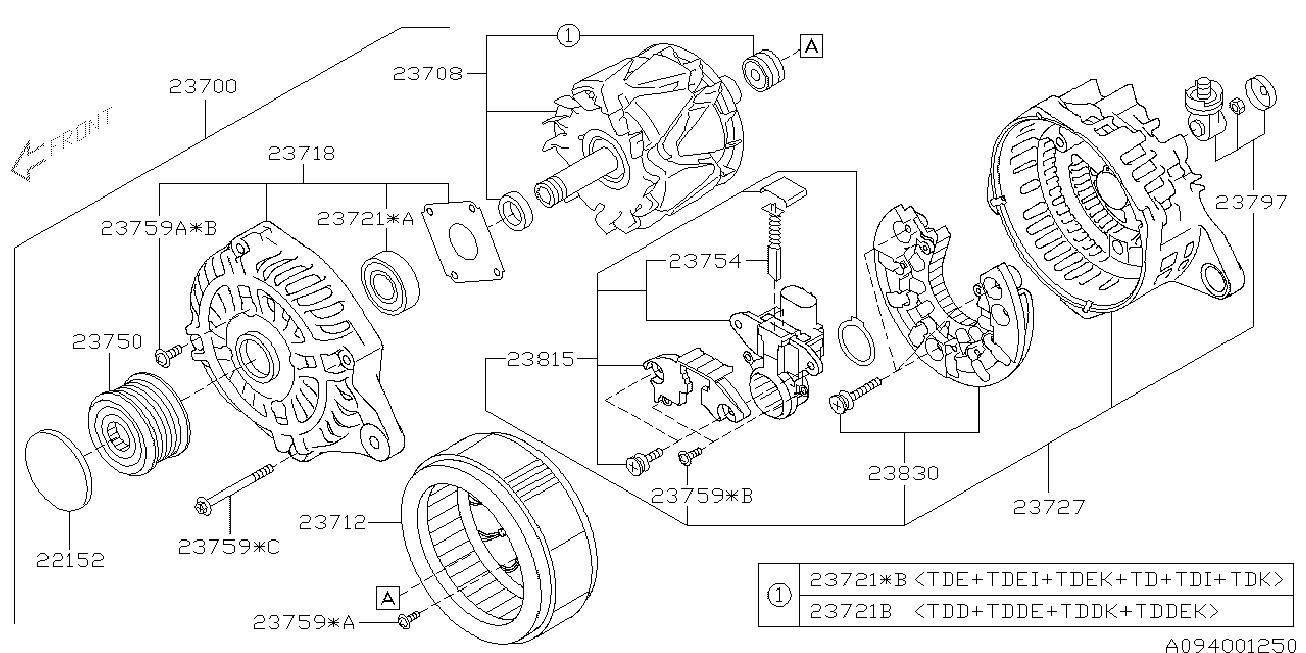 Subaru 23721-AA070 - Puleggia cinghia, Alternatore www.autoricambit.com