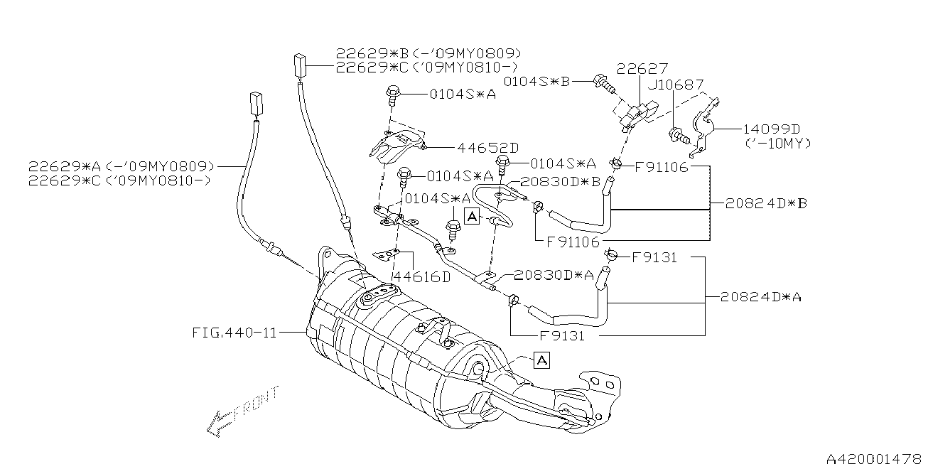 Subaru 22627AA500 - Sensore, Pressione gas scarico www.autoricambit.com