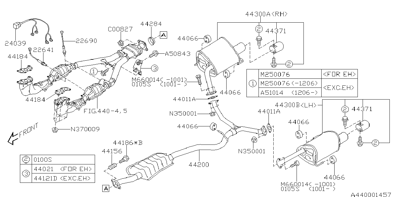 Subaru 44011AE01A - Guarnizione, Tubo gas scarico www.autoricambit.com