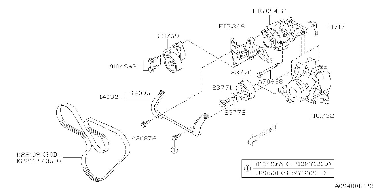 Subaru 80922 1120 - Cinghia Poly-V www.autoricambit.com