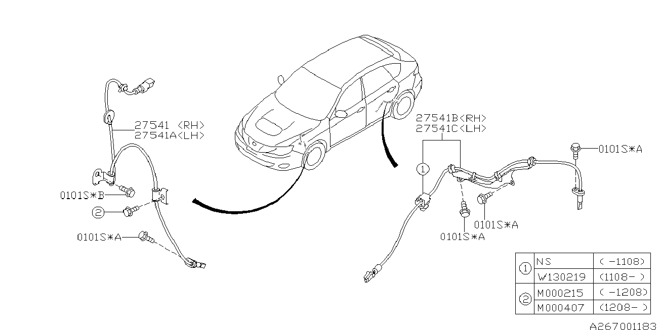 Subaru 27540 FG040 - Sensore, N° giri ruota www.autoricambit.com