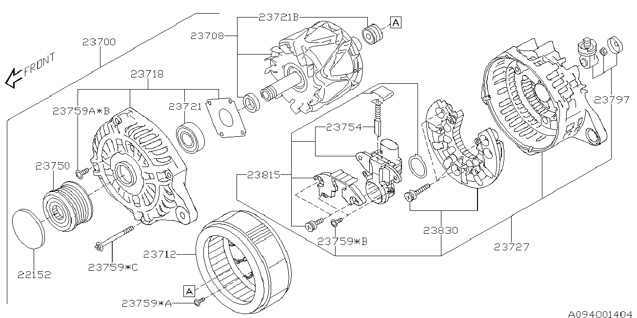 Subaru 23721AA071 - RADIAL BALL BEARING-ALTERNATOR www.autoricambit.com