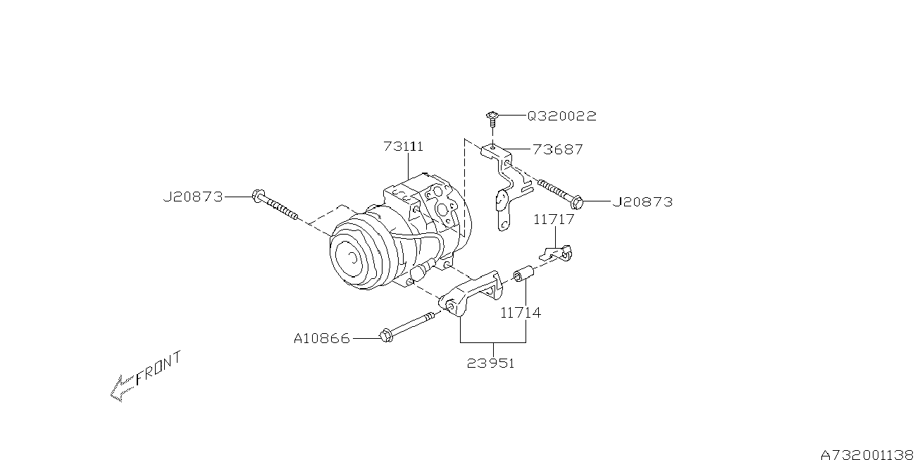 Subaru 73111AJ020 - Compressore, Climatizzatore www.autoricambit.com