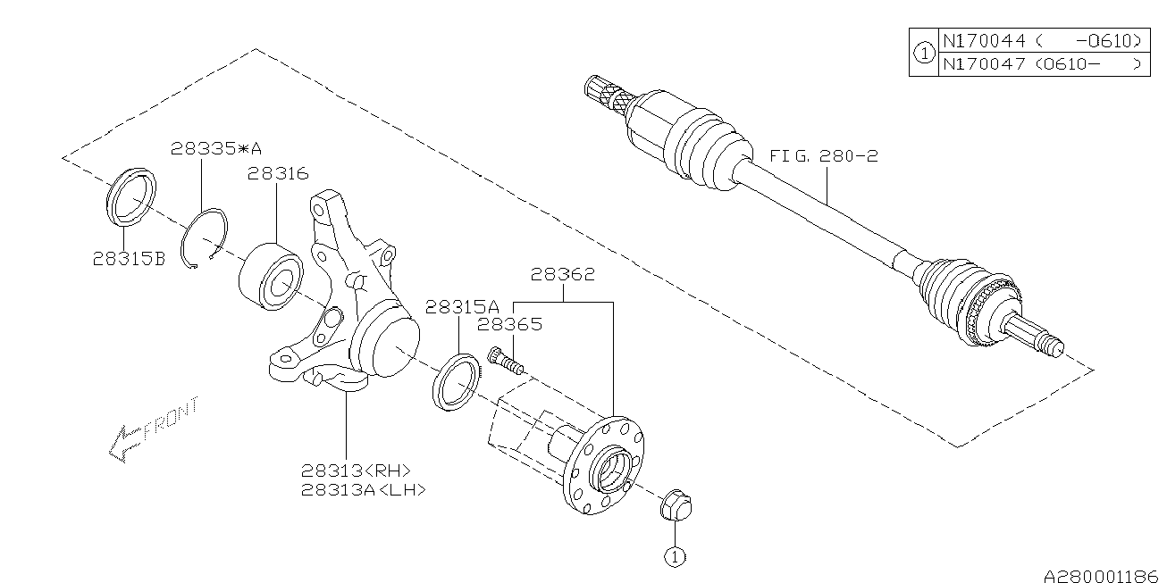 Subaru 28316-AE000 - Kit cuscinetto ruota www.autoricambit.com