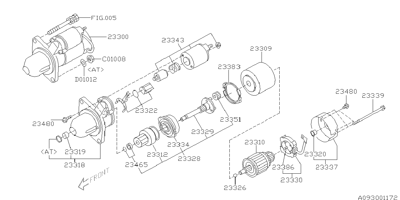 Subaru 23312-AA000 - Pignone, Motorino d'avviamento www.autoricambit.com