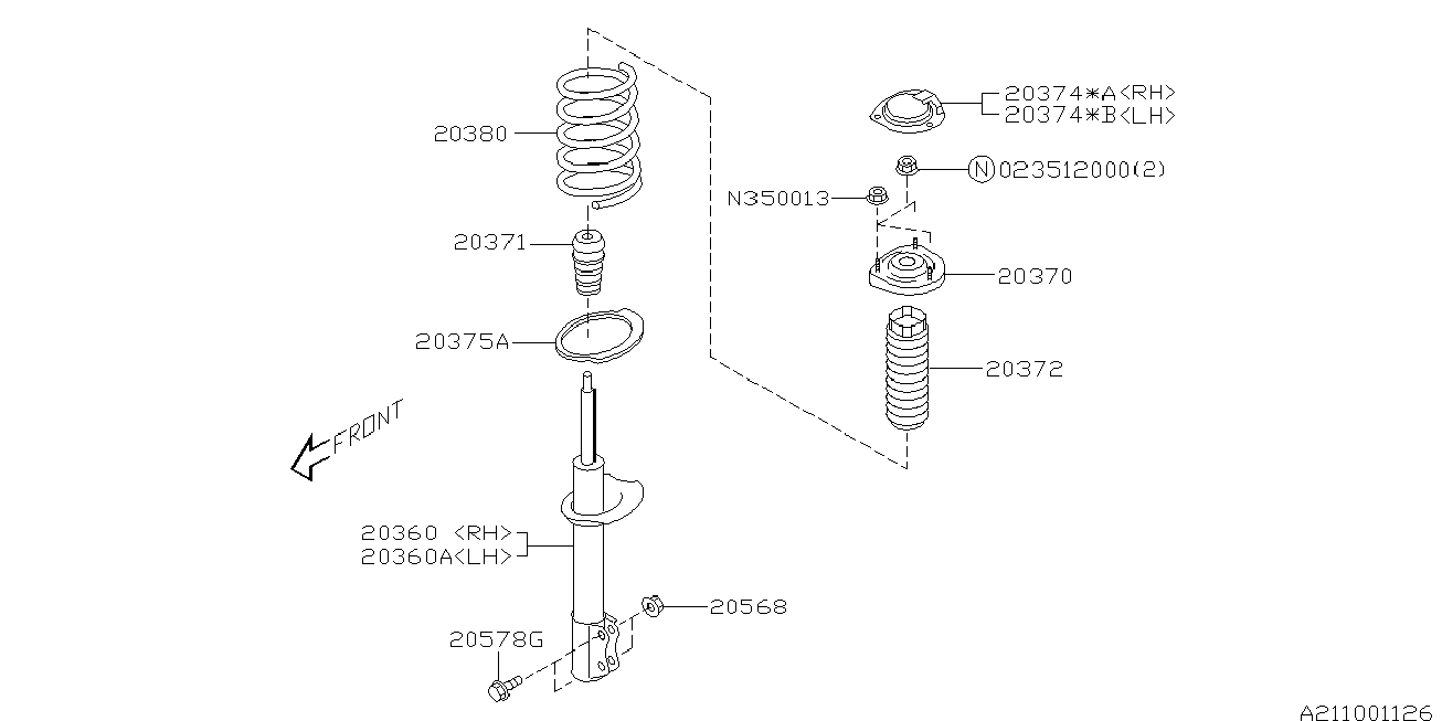 Subaru 20360SA112 - Ammortizzatore www.autoricambit.com