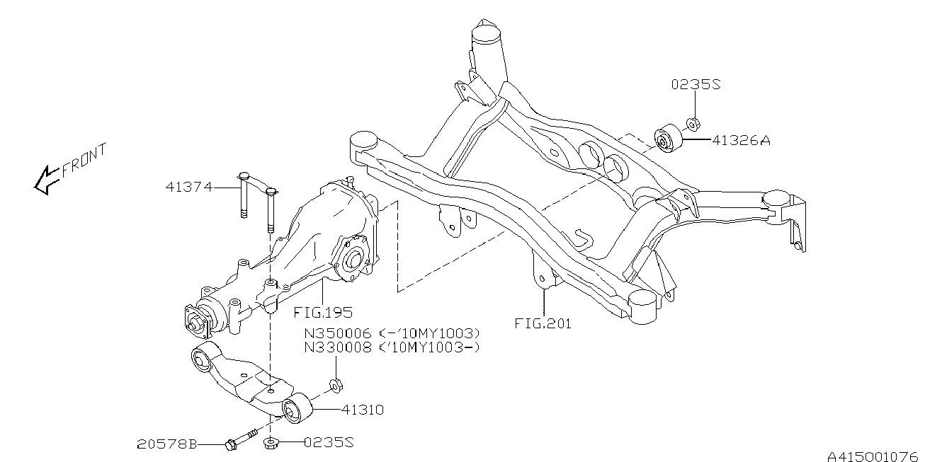 Subaru 41322AG00A - Silent Block, Supporto Braccio Oscillante www.autoricambit.com