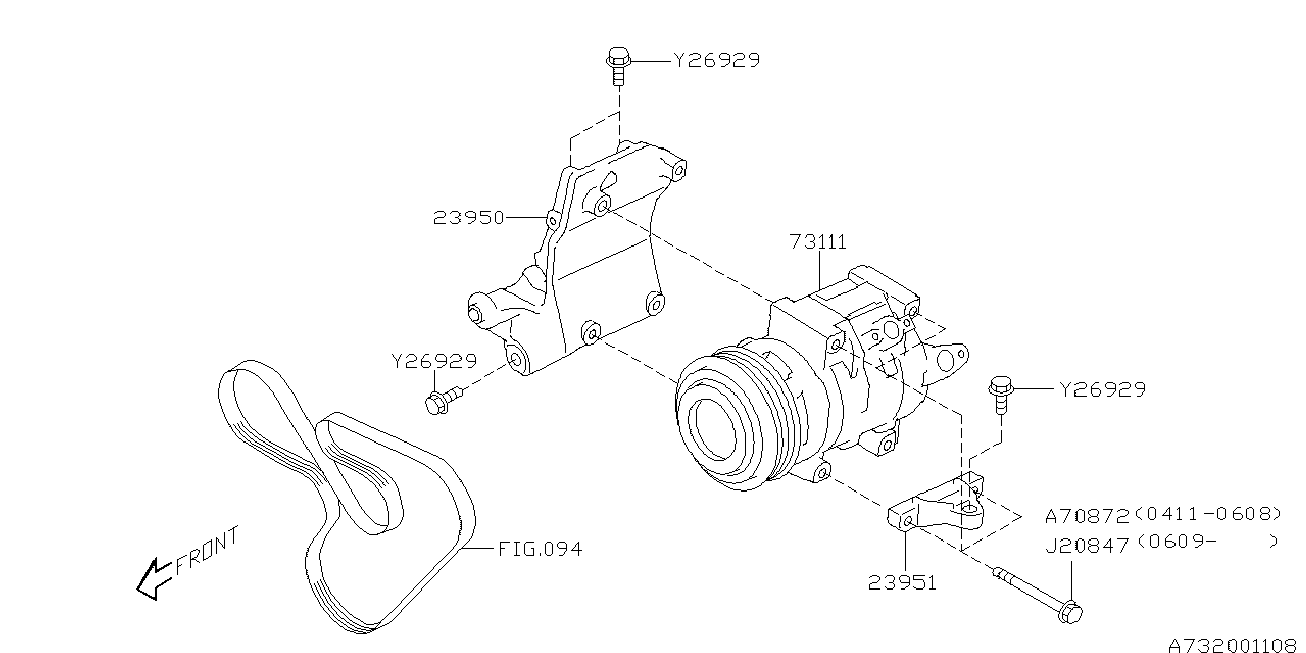 Subaru 73111-XA010 - Compressore, Climatizzatore www.autoricambit.com