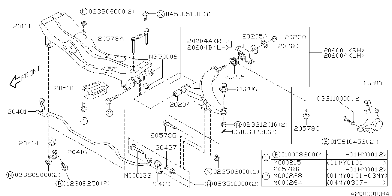 Mitsubishi 20420AA004 - Asta/Puntone, Stabilizzatore www.autoricambit.com