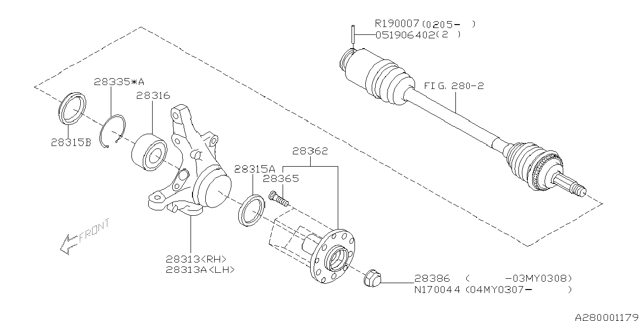 Subaru 28016-AA011 - Kit cuscinetto ruota www.autoricambit.com