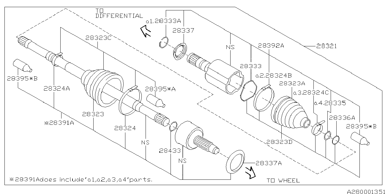 Subaru 28392AJ020 - Kit giunti, Semiasse www.autoricambit.com