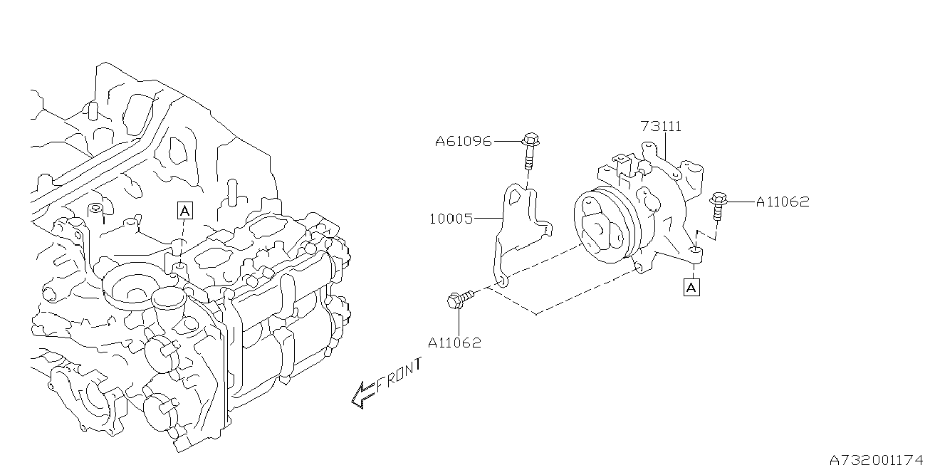 Subaru 73111 VA001 - Compressore, Climatizzatore www.autoricambit.com