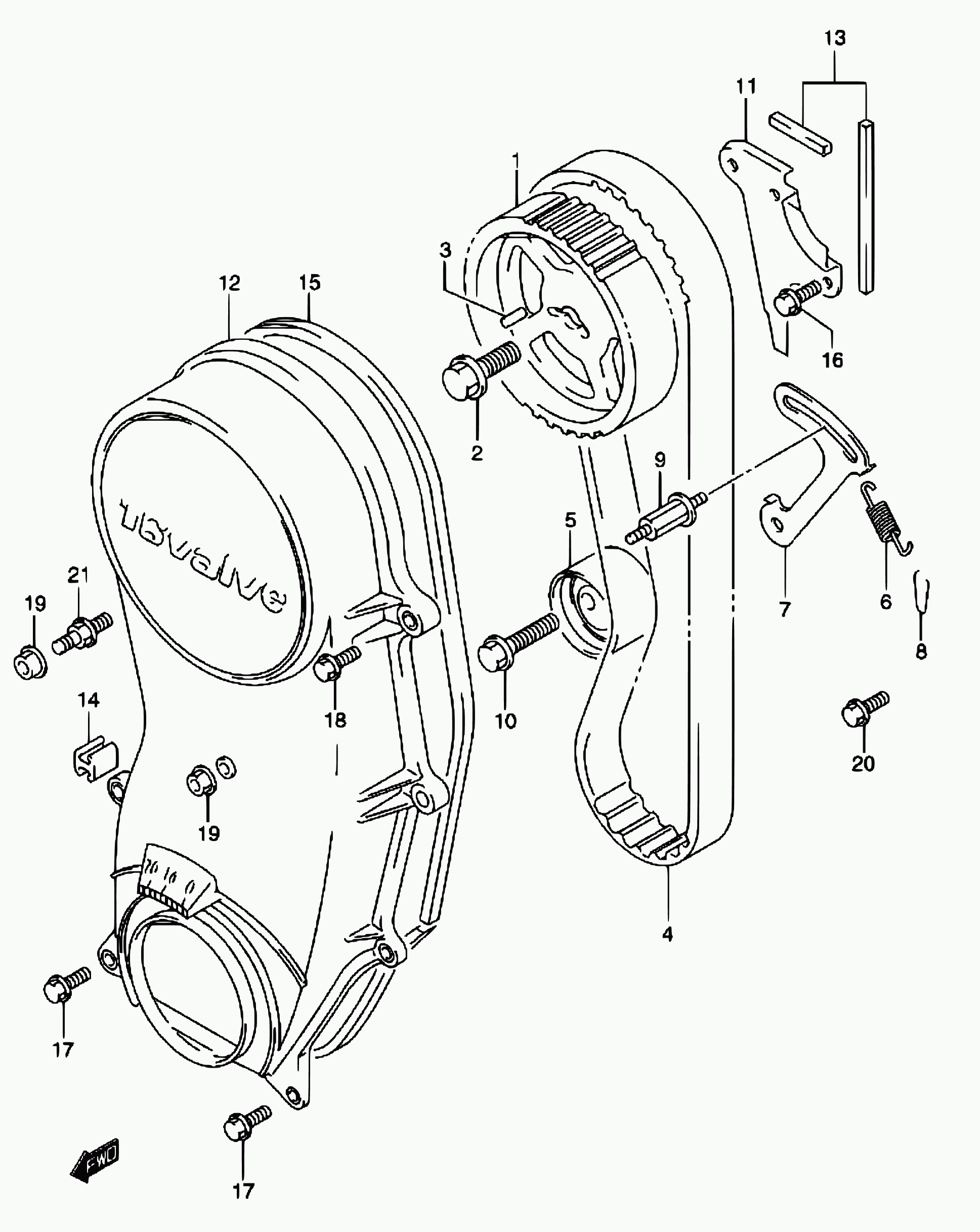 Suzuki 12761-85C20 - Cinghia dentata www.autoricambit.com