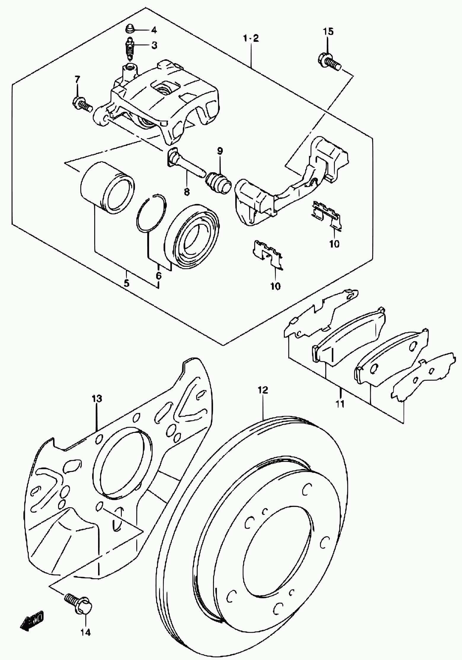 Suzuki 55234-56B00 - Kit accessori, Pastiglia freno www.autoricambit.com