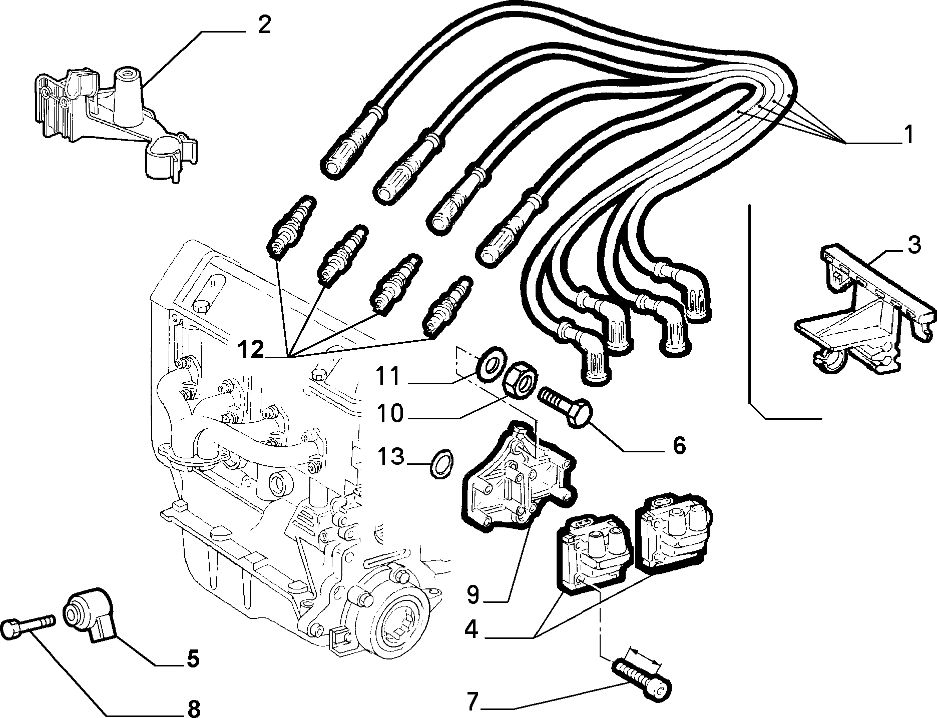 Alfa Romeo 46 74 96 24 - Kit cavi accensione www.autoricambit.com