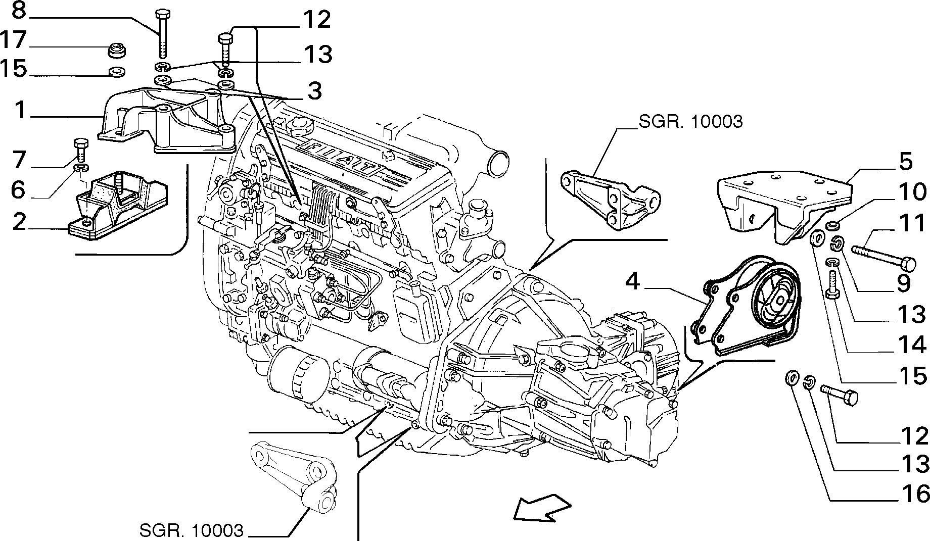 FIAT 755 0024 - Sospensione, Motore www.autoricambit.com