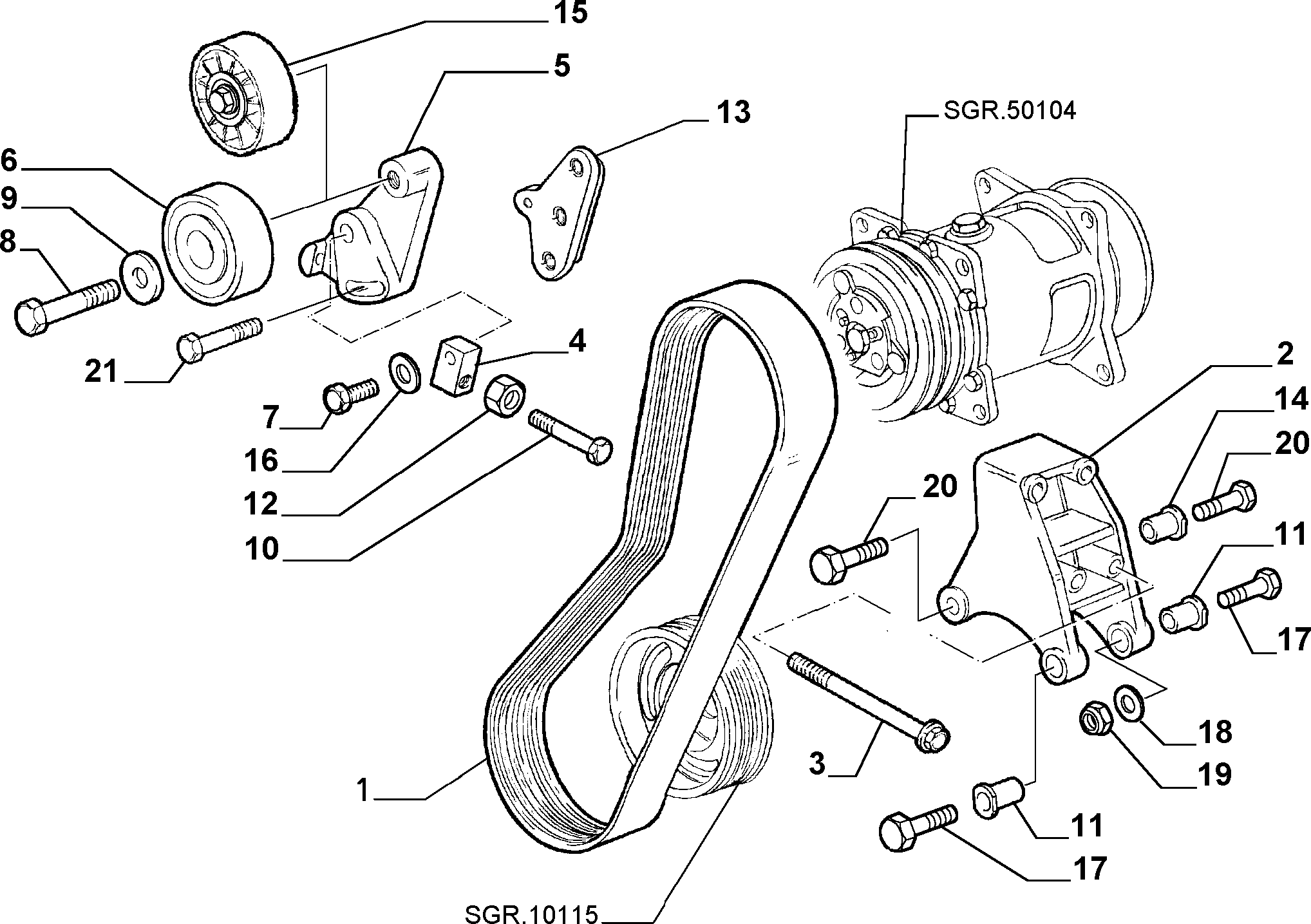 FIAT 98485800 - Cinghia Poly-V www.autoricambit.com