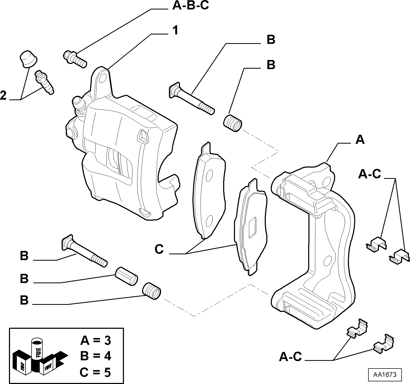 FIAT 77364016 - Kit pastiglie freno, Freno a disco www.autoricambit.com