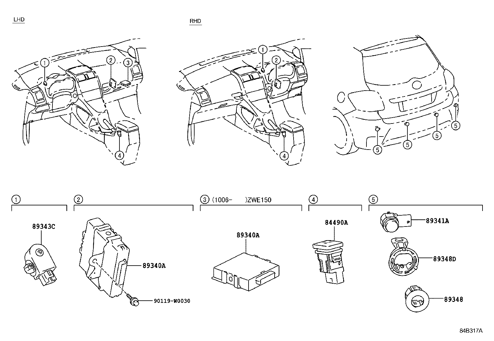 TOYOTA 8934105010A1 - Sensore, Assistenza parcheggio www.autoricambit.com