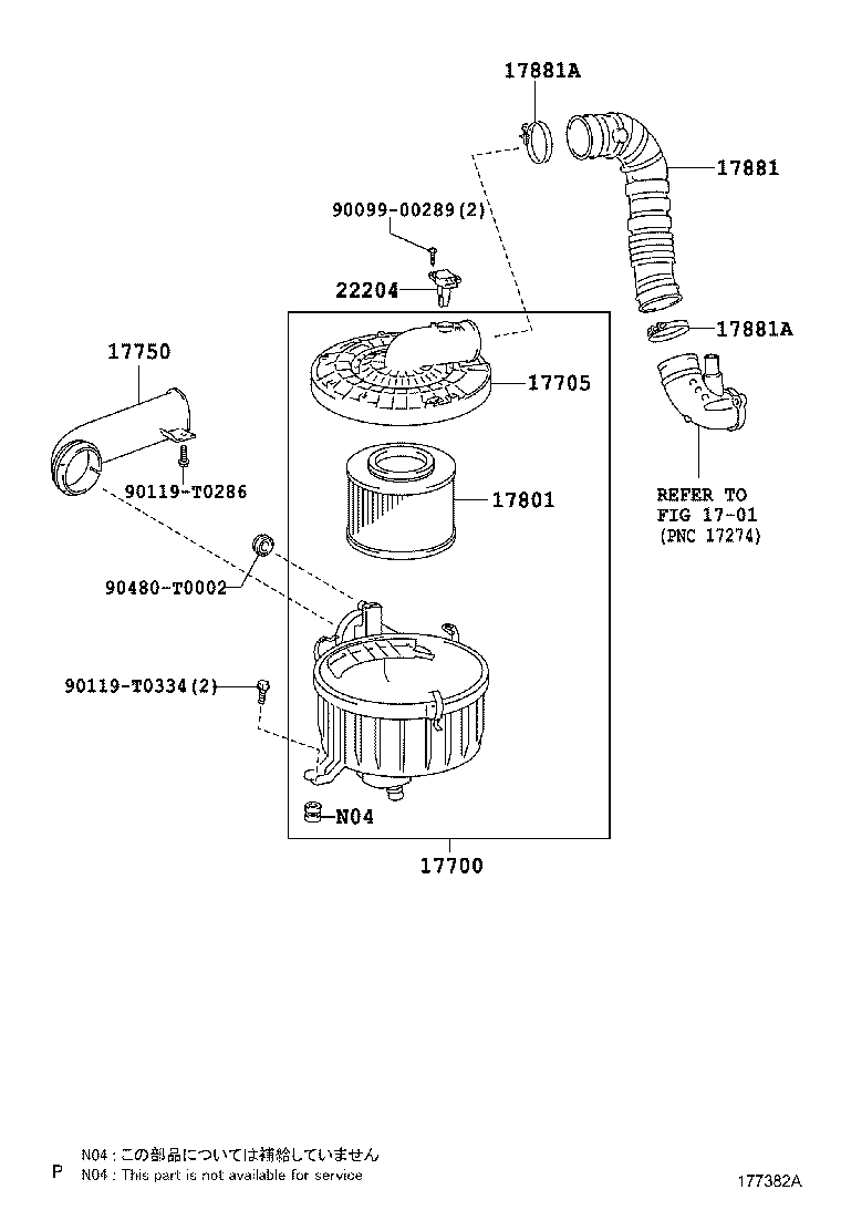 TOYOTA 22204-0N010 - Debimetro www.autoricambit.com