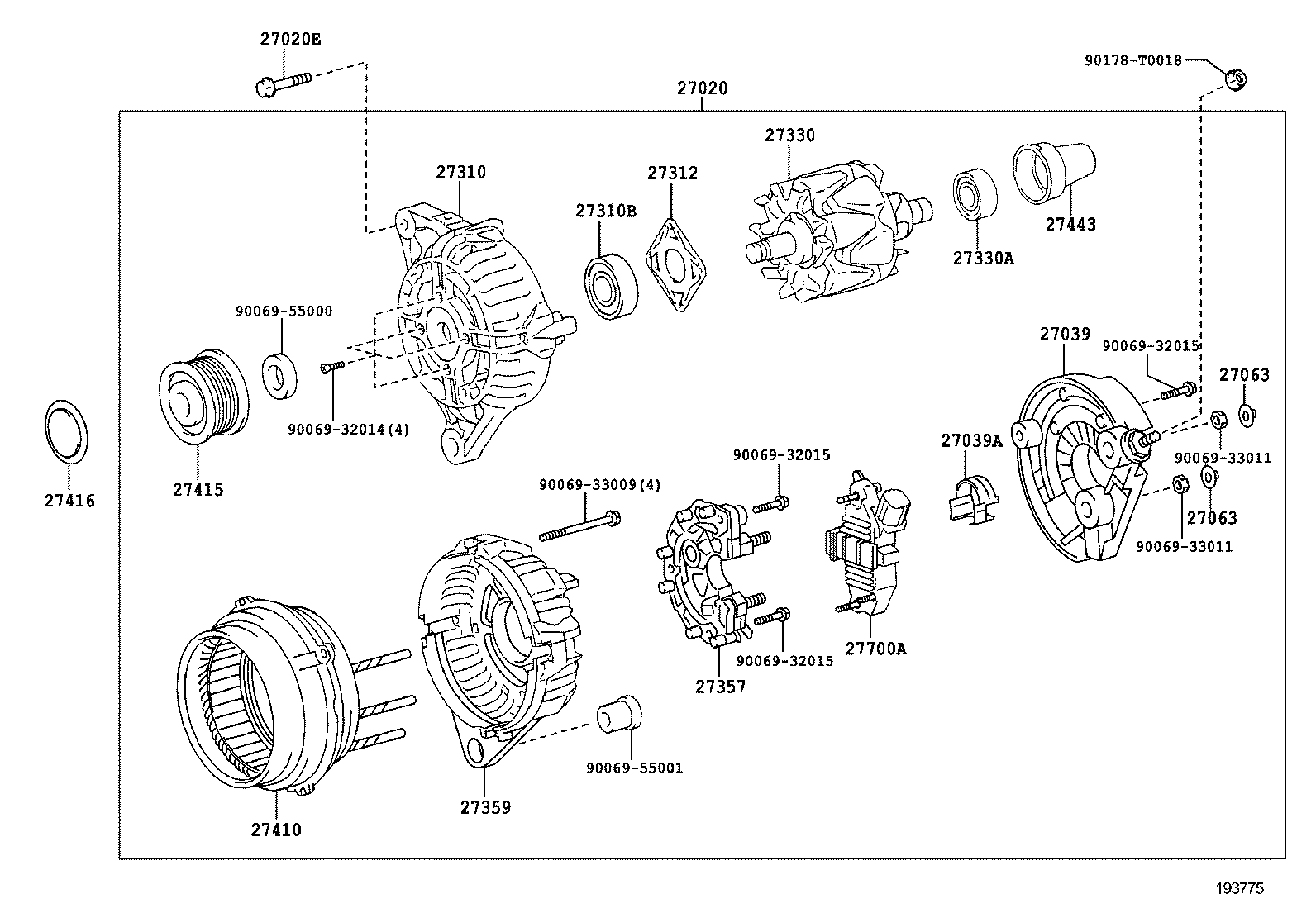 TOYOTA 270600L040 - Alternatore www.autoricambit.com