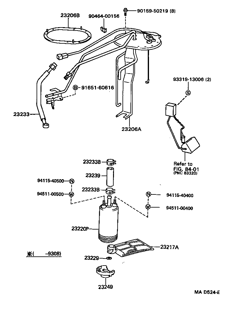 TOYOTA 23220-43070 - Pompa carburante www.autoricambit.com