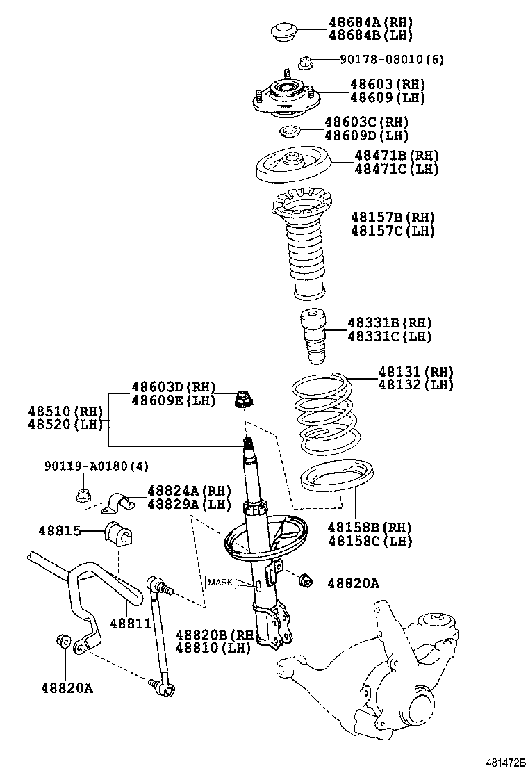 TOYOTA 4815702070 - Parapolvere, Ammortizzatore www.autoricambit.com