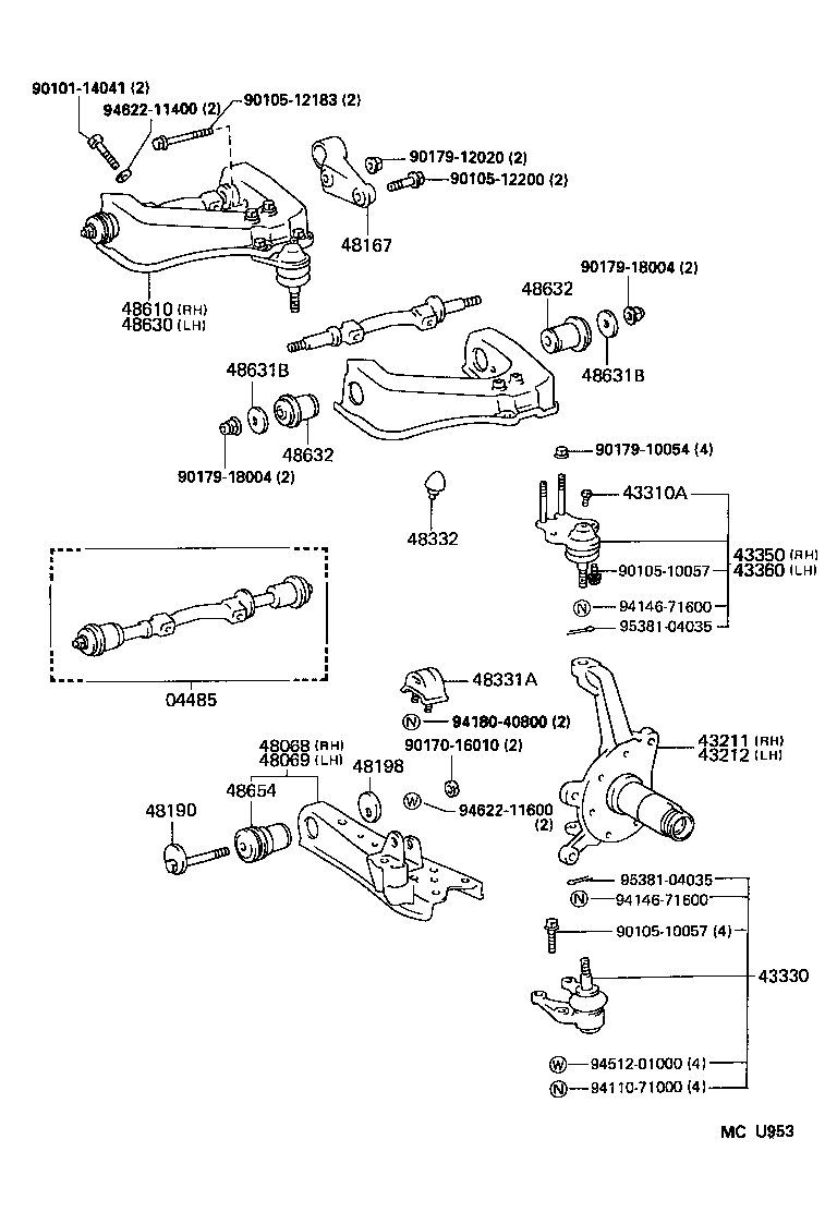 TOYOTA 43330-29155 - Giunto di supporto / guida www.autoricambit.com