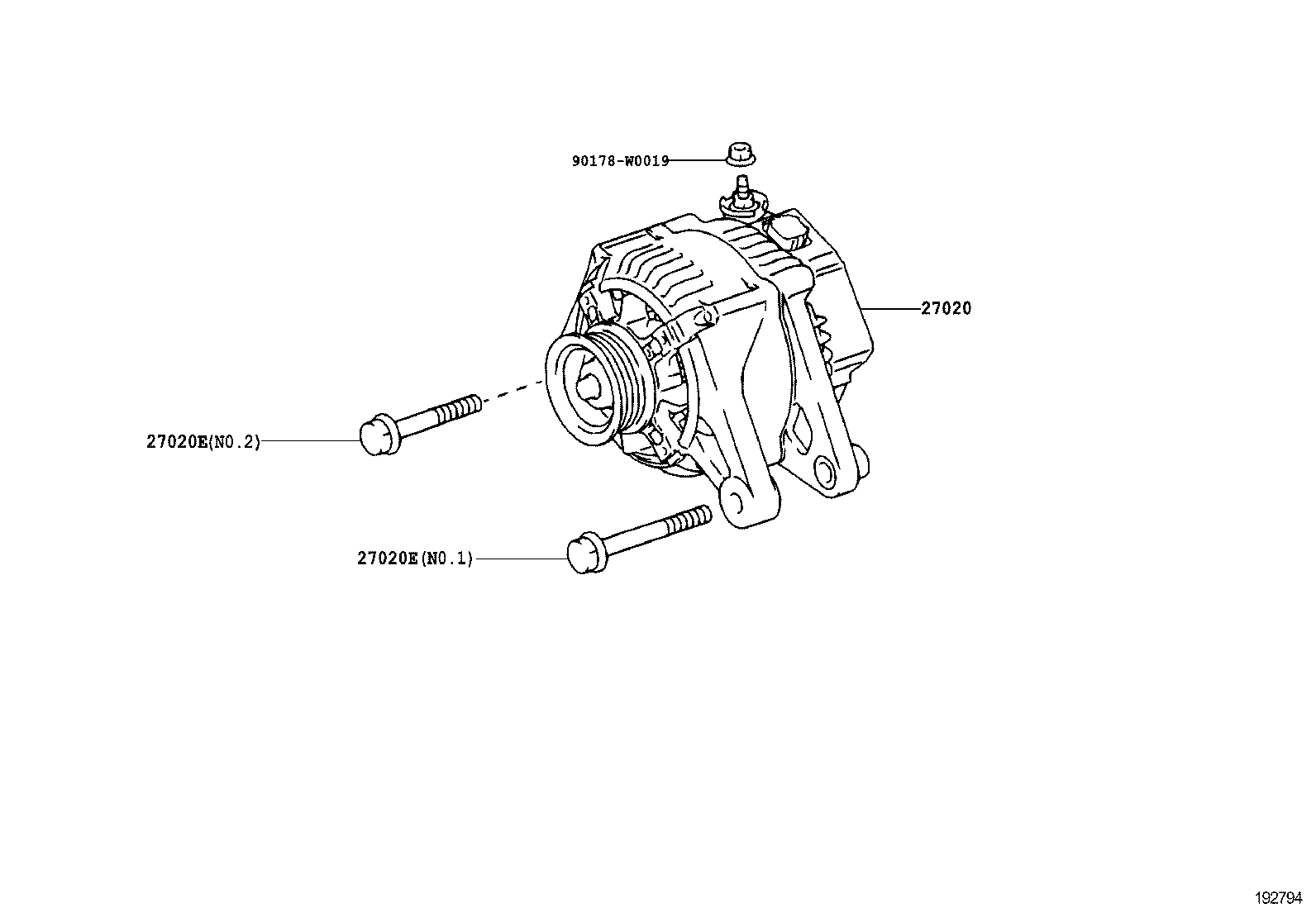 TOYOTA 27060-0D190 - Alternatore www.autoricambit.com