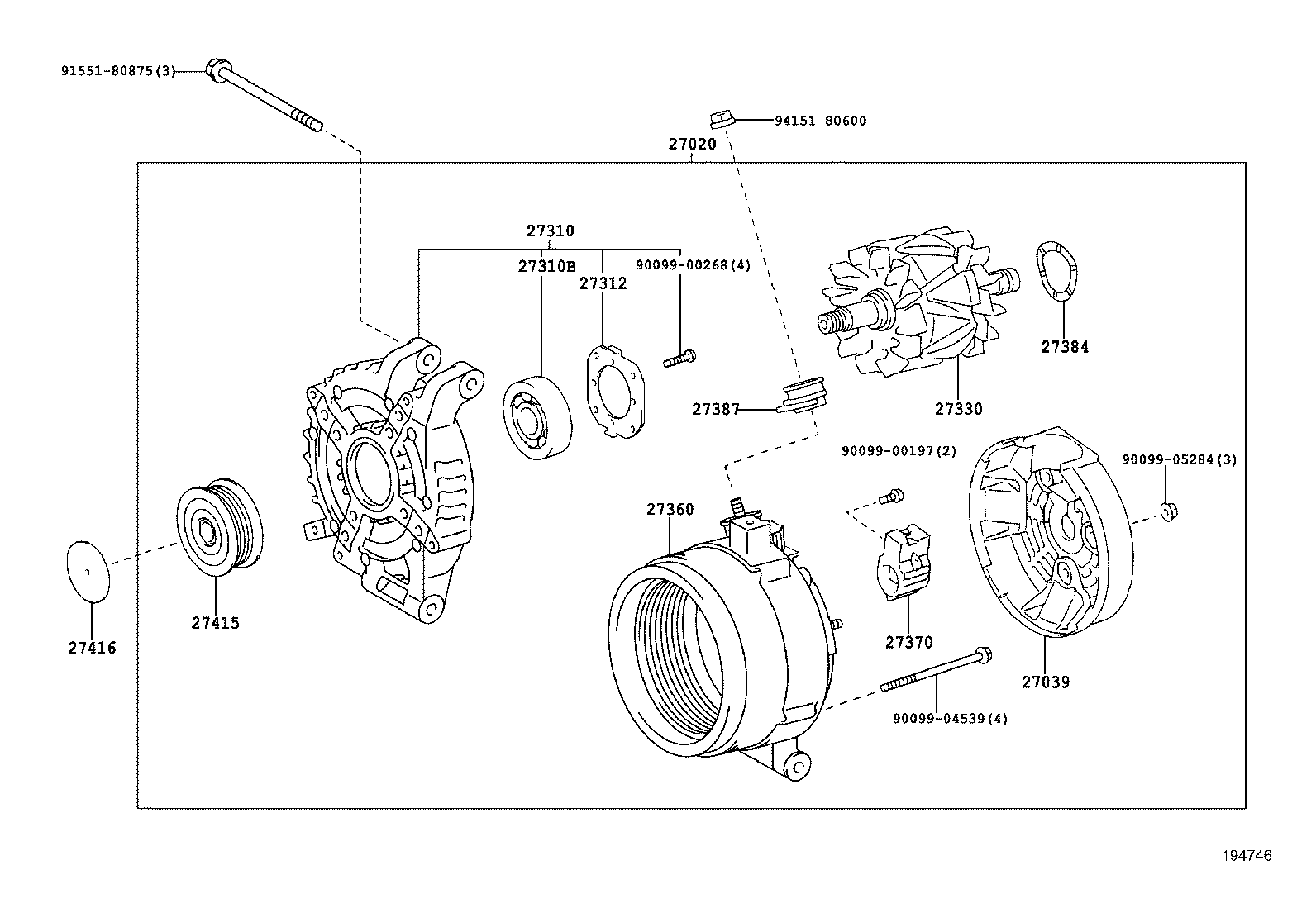 TOYOTA 27060-26041 - Alternatore www.autoricambit.com