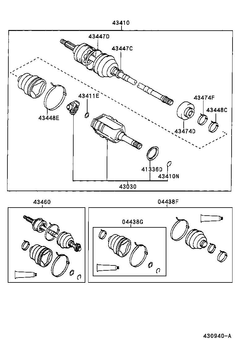 TOYOTA 43460-09G40 - Kit giunti, Semiasse www.autoricambit.com