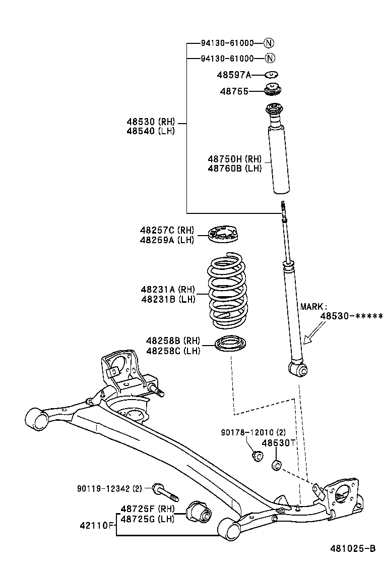 TOYOTA 48530-59245 - Ammortizzatore www.autoricambit.com