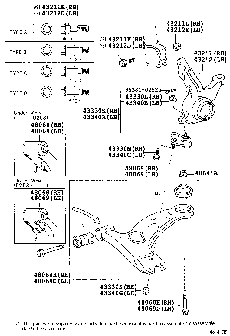 TOYOTA 48068-13010 - Sospensione a ruote indipendenti www.autoricambit.com