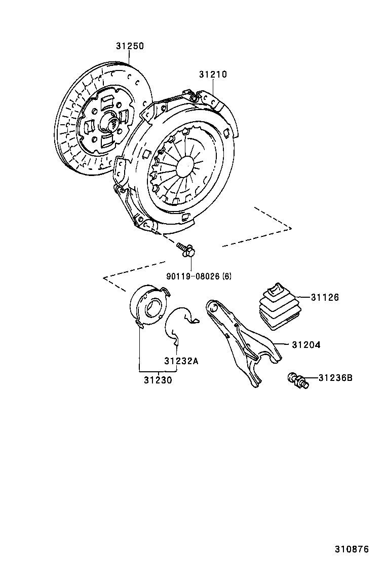 TOYOTA 31230-20191 - Reggispinta distacco frizione www.autoricambit.com